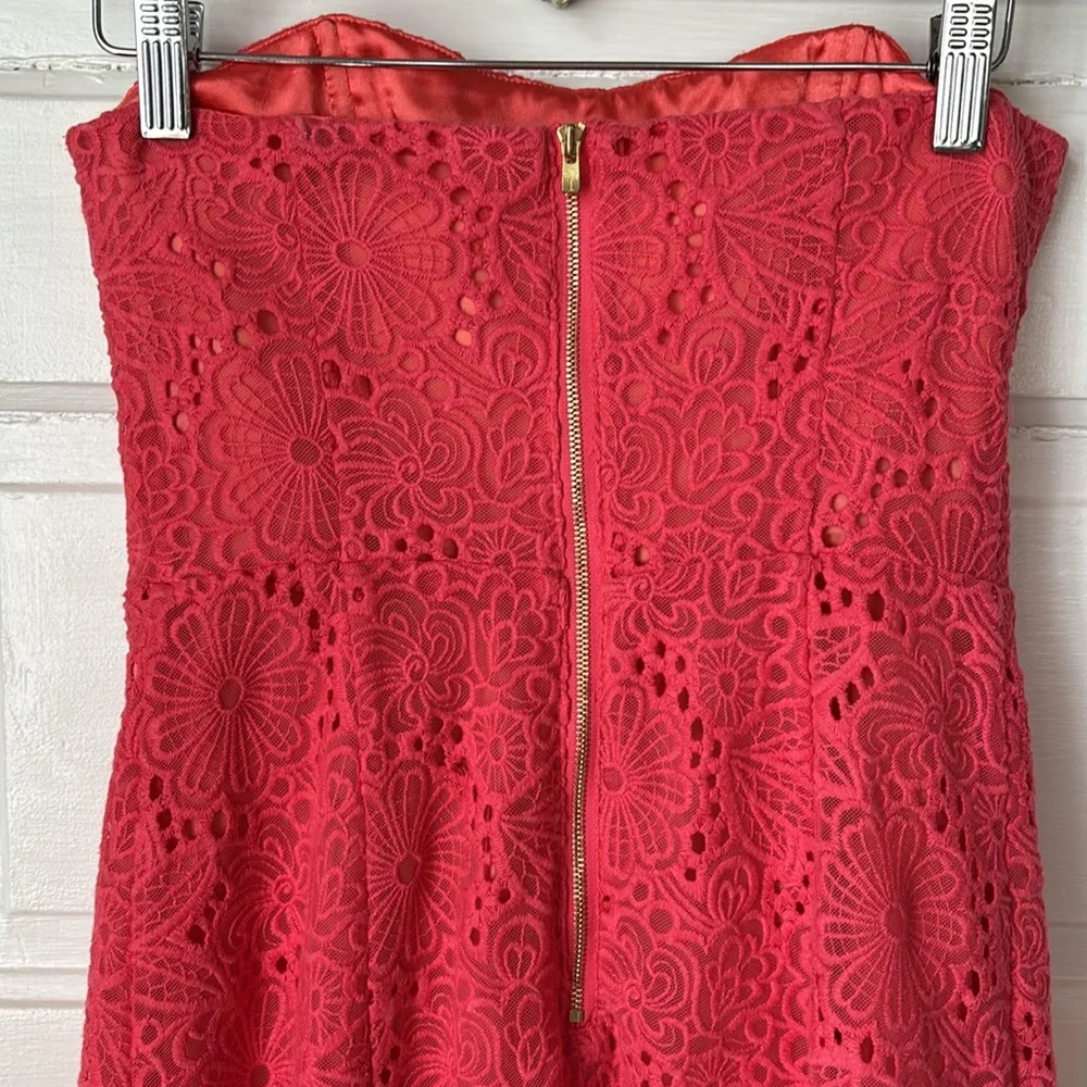 LILY PULITZER STRAPLESS EMBROIDERED LACE MINI DRESS - Picture 5 of 9